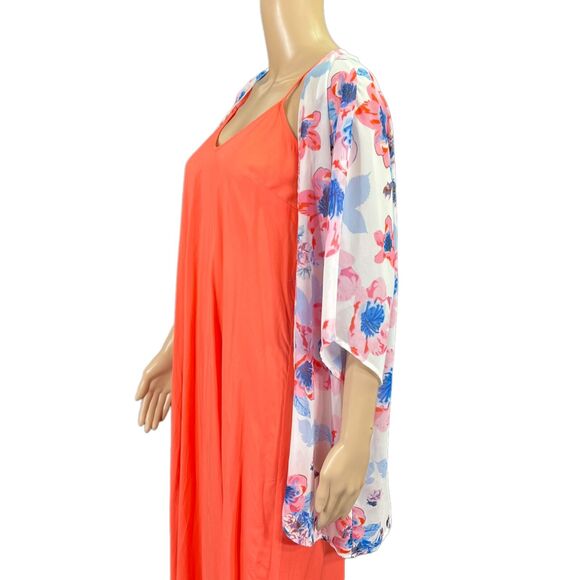 Womens Boutique Kimono Wrap Shrug Shawl Sheer Floral Print Lightweight Small - Picture 6 of 10